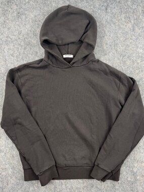 Perfect White Tee Hoodie Brown Pullover Size L